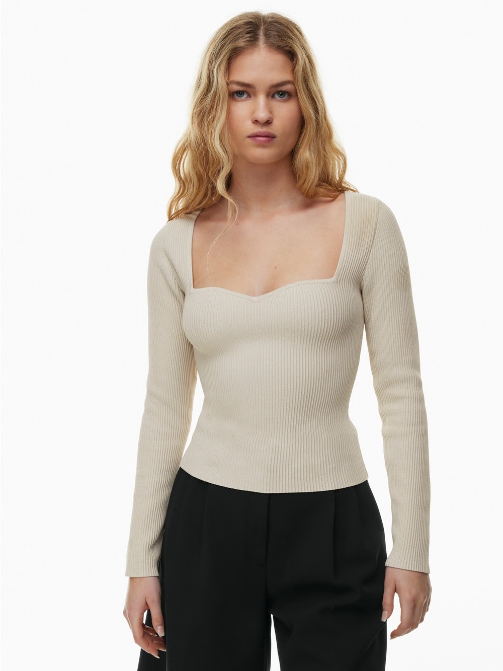 Aritzia | Babaton Sculpt Knit Sweetheart Longsleeve
